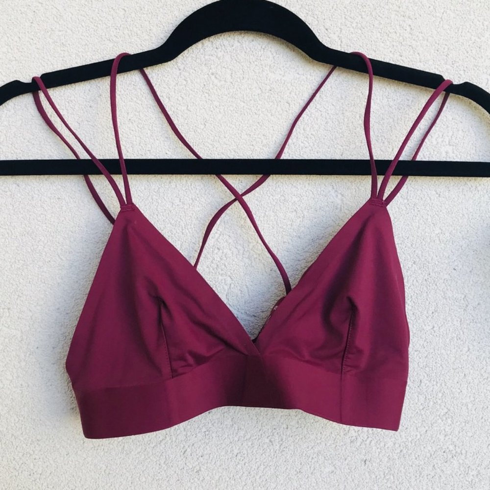 Urban Outfitters Strappy Bralette in Deep Berry